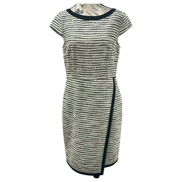 Ann Taylor Black White Tweed Sheath Dress Size 8 - Picture 2 of 16